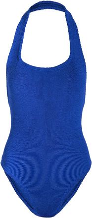Hunza G Sandy Halterneck Crinkle Swimsuit - Blue - One Size