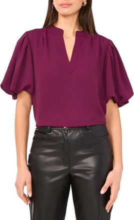 Vince Camuto Puff Sleeve Popover Top in Pickled Beet at Nordstrom, Size Xx-Small