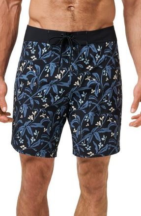 Travis Mathew Relationship Status Floral Board Shorts in Black at Nordstrom, Size 32