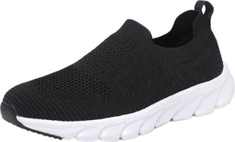 Generic Slip on Shoes for Women Knit Mesh Breathable Running Shoes Non SlipTennis Shoe Lightweight Jogging Sneakers Minimalist Solid Color Gym Sport Trainer O