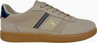 Original Penguin Mens Penguin Striker Mens Beige/Navy Trainers - Cream - Size: 10
