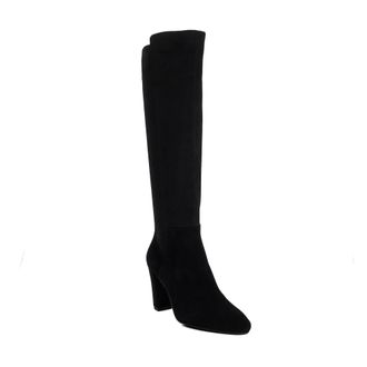 Dune London Womens Ladies Sirenaa - Over The Knee Heeled Boots - Black Fabric - Size UK 7