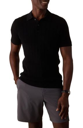 The Normal Brand Robles Textured Knit Polo in Black at Nordstrom, Size Xx-Large