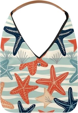 Generic Starfish Reusable Lightweight Grocery Bags - Foldable Into Compact Pouch, Washable & Sturdy, Multipurpose for Shopping and Travel