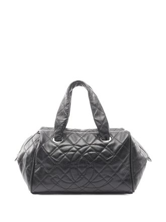 Chanel 2006-2008 CC Quilted Caviar Bowler Bag boston bag - Nero