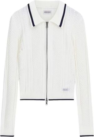 Guess Truien & Vesten, Dames, Wit, XS, GJ LS Polo Cable Zipped Sweater