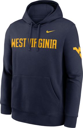 Nike West Virginia Sideline Club Nike Mens College Pullover Hoodie in Blue | MKDK41SWVN-TVV