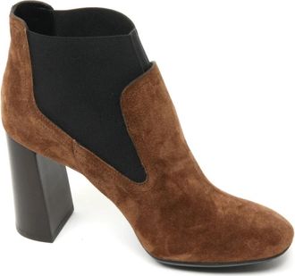 Tod's Elastische enkellaars rubberen schoen - Dames - Laarzen met Hak - Bruin - 38 EU - Schoenen