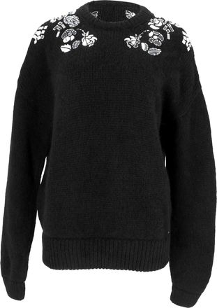Dsquared2 Knitted Embellished Sweater in Black Alpaca Wool