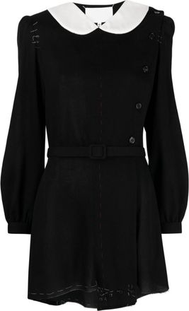 Maison Margiela BlackWhite Unfinished stitching dress