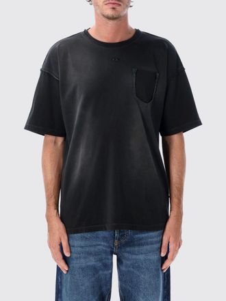 Diesel T-shirt in cotone relaxed fit con logo Oval D ricamato