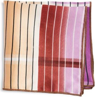 Clifton Wilson Brown Stripe Silk Pocket Square at Nordstrom
