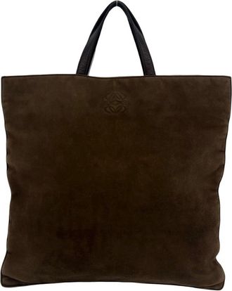 Loewe Brown Suede Handbag Tote Bag (Pre-Owned)