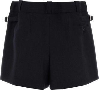 Prada Womens Midnight Blue Wool Shorts Bleu