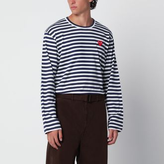 Comme Des Gar&ccedil;ons Navy Striped Long-Sleeve Cotton T-Shirt