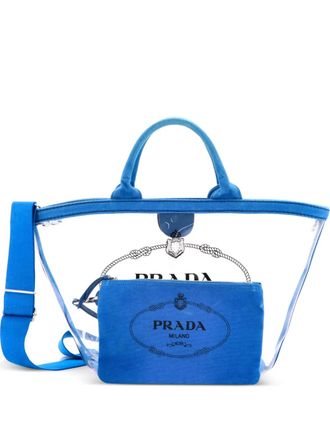 Prada Borsa tote con logo - Blu