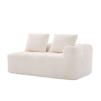 Urban Meuble Chaise longue modular de pana con portavasos - Beige