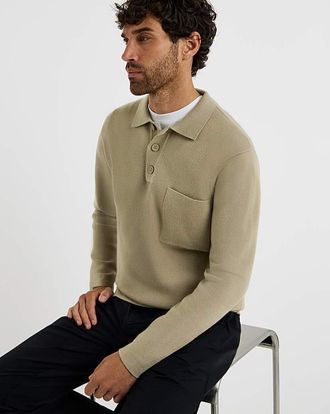 Folio Knitted Slouch Button Polo