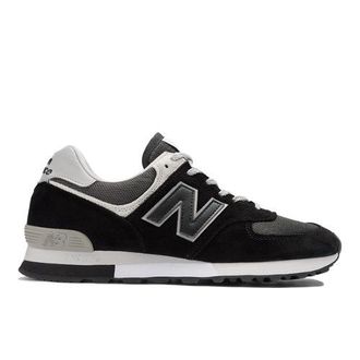 New Balance Unisex MADE in UK 576 in Nero/Grigio, Pelle Scamosciata/Rete, Taglia 37.5