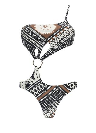 Miss Bikini Black One Shoulder Ring Monokini