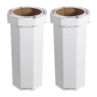 Happimess Fleur 25-Gallon Classic Disposable Corrugated Cardboard Event Trash Can and Recycling Bin in Cotton White at Nordstrom