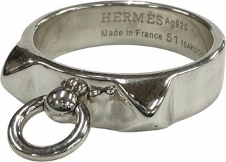 Herm&egrave;s Silver Silver 925 Band Ring (Pre-Owned)
