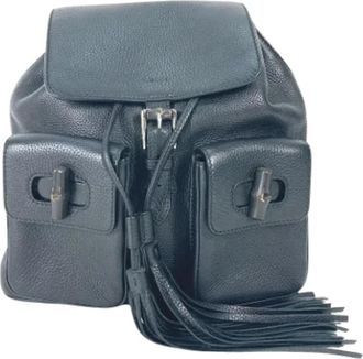 Gucci Pre-owned Leather gucci-bags - Dames - Vintage Rugzakken - Zwart - ONE Size - Vintage