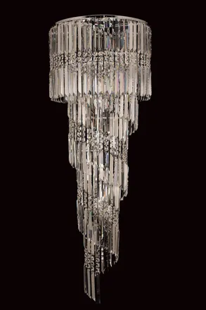 Netlighting Toronto 14 Light Polished Chrome Clear Crystal Flush Fitting in Grey