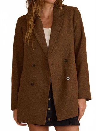 Rylee + Cru Double Breasted Blazer In Rustic Plaid
