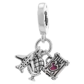 Pandora Airplane, Globe & Suitcase Dangle Charm