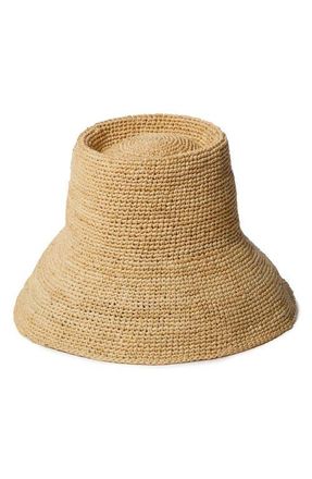 Janessa Leoné Felix Crochet Raffia Bucket Hat in Natural at Nordstrom, Size X-Large