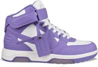Off-white Schoenen, Heren, Paars, 40 EU, Leer, Out Of Office High-top Sneakers