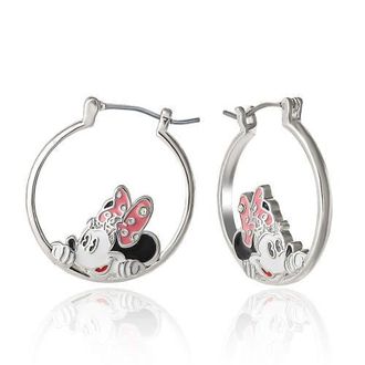 Disney Cute Head Hoop Earrings in Silver at Nordstrom