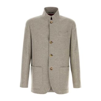 Brunello Cucinelli Lichtgewicht Kasjmier Blazer - Heren - Jassen - Grijs - Maat: L Kasjmier