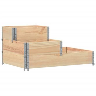 Berkfield Home 3-Tier Raised Bed 120x80 cm Solid Wood Pine in Light Tan