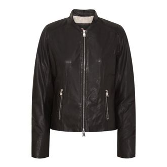 BTF-CPH Btfcph - Klassiek Leren Bikerjack - Dames - Jassen - Zwart - Maat: XL Zijde