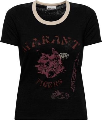 Isabel Marant Kiliann T-shirt - Dames - T-shirts - Zwart - L - Katoen - Tops