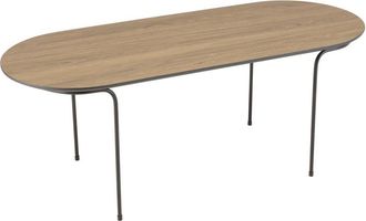 Macabane Mesa de centro rectangular con esquinas redondeadas 100x40cm