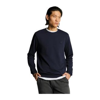 Lyle & Scott Superfine Crew Neck Sweatshirt - Heren - Sweatshirts & Hoodies - Blauw - Maat: 2XL Katoen
