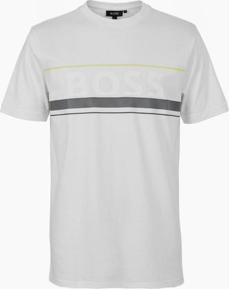 HUGO BOSS Mens Hbg Zone Signature Logo T-Shirt - White - Size: 44