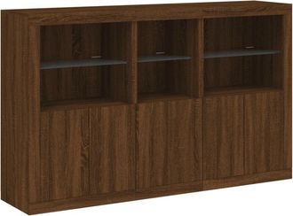 vidaXL Sideboard with led Lights Brown Oak 162x37x100 cm Vidaxl