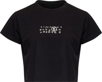 Maison Margiela T-shirt in cotone con logo Mm6 Maison Margiela
