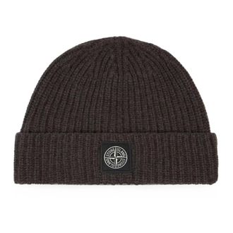 Stone Island Accessoires, Heren, Groen, ONE Size, Wol, Ribbelmuts van wol