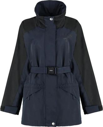 Prada Belted Coats - Dames - Jas met riem - Blauw - M - Jassen