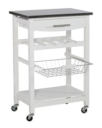 Linon Clarke White Kitchen Cart