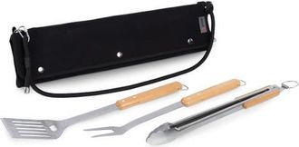 Legacy BBQ Roll Up 3 Piece Set - Green Canvas with Beechwood Tools in Black at Nordstrom