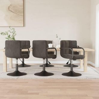 vidaXL Vidaxl - Sillas De Comedor Giratorias 6 Unidades Terciopelo Gris Oscuro