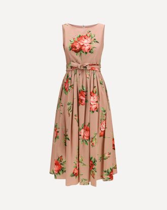 Dolce & Gabbana Cotton Dress with rose bouquet print Female 42