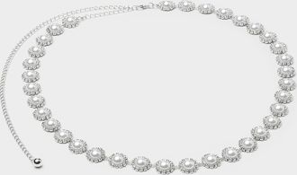 Simons Womens Crystal and pearl flower fine chain