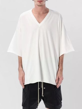 Rick Owens v neck oversized jersey hip length t-shirt